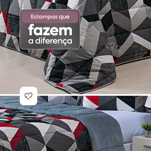Kit Coberta Casal Queen Edredom 3 Peças Dupla Face 400 Fios