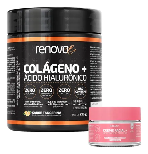 Kit colageno hidrolisado verisol acido hialuronico renova be