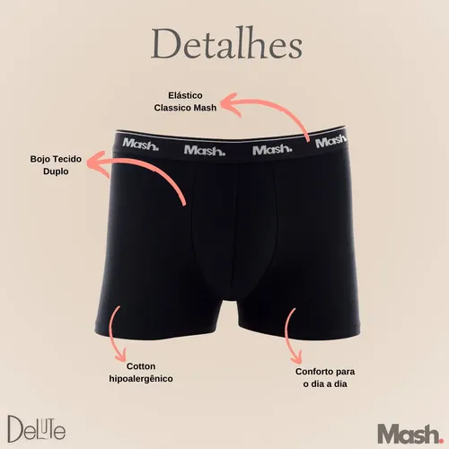 Kit Com 10 Cuecas Boxer Algodão Cotton Masculina Adulto Mash