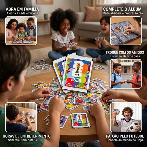 Kit Com 100 Envelopes Lacrados Para Colecionar Figurinhas da Copa Do Mundo FIFA 2026 Panini