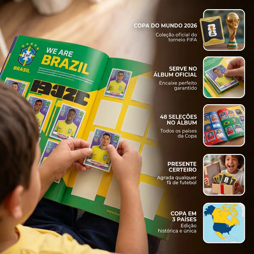 Kit Com 100 Envelopes Lacrados Para Colecionar Figurinhas da Copa Do Mundo FIFA 2026 Panini