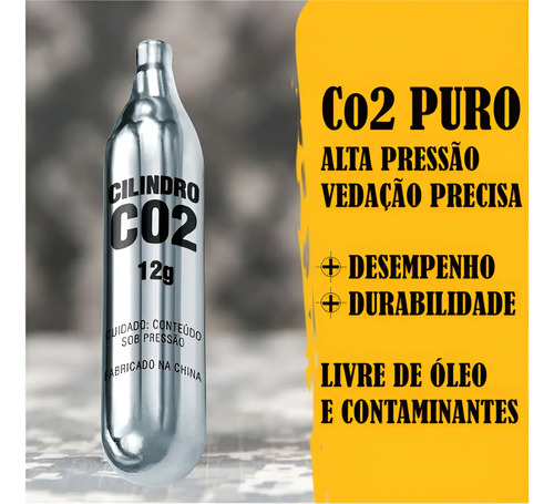 Kit Com 1000 Esferas De Aço 4.5mm + 10 Cilindros Co2 12g