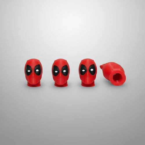Kit com 16 tampas de valvula deadpool estilo e protecao