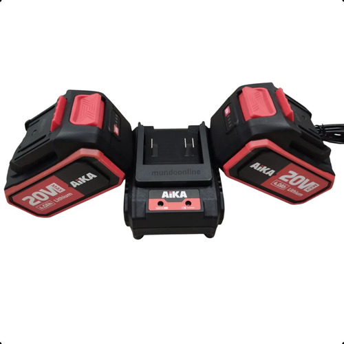 Kit com 2 baterias lithium 40ah carregador bivolt aika mz