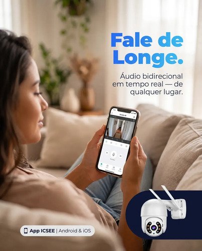 Kit Com 2 Câmeras De Segurança Ip Wifi A8 Full Hd Icsee Ptz 355° Com Visão Noturna Áudio Bidirecional Ip66 Monitoramento Remoto Para Celular Android E iPhone