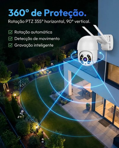Kit Com 2 Câmeras De Segurança Ip Wifi A8 Full Hd Icsee Ptz 355° Com Visão Noturna Áudio Bidirecional Ip66 Monitoramento Remoto Para Celular Android E iPhone