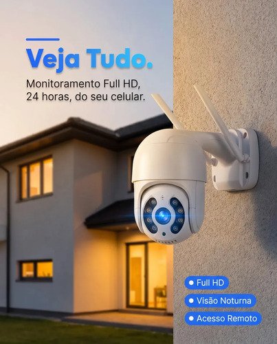 Kit Com 2 Câmeras De Segurança Ip Wifi A8 Full Hd Icsee Ptz 355° Com Visão Noturna Áudio Bidirecional Ip66 Monitoramento Remoto Para Celular Android E iPhone