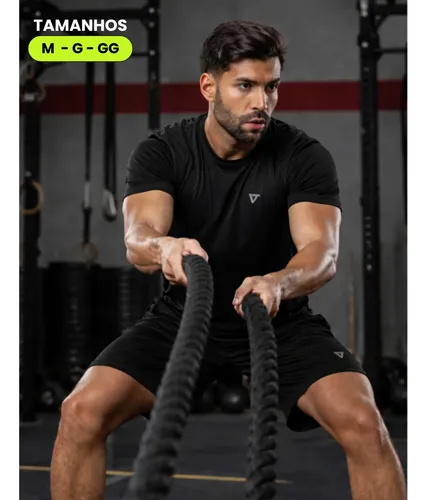 Kit Com 3 Conjuntos Academia Masculino Dry Fit Shorts+camisa
