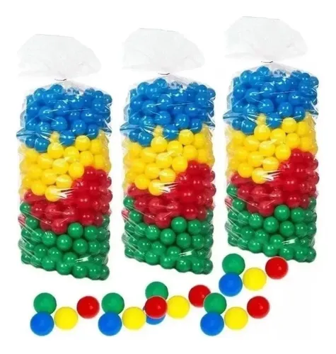 Kit com 300 bolinhas 76mm coloridas resistentes n amassa