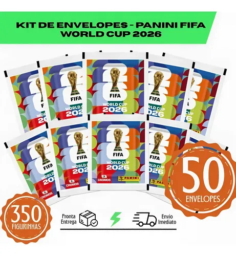 Kit Com 350 Figurinhas Da Copa Do Mundo 2026 - 50 Envelopes