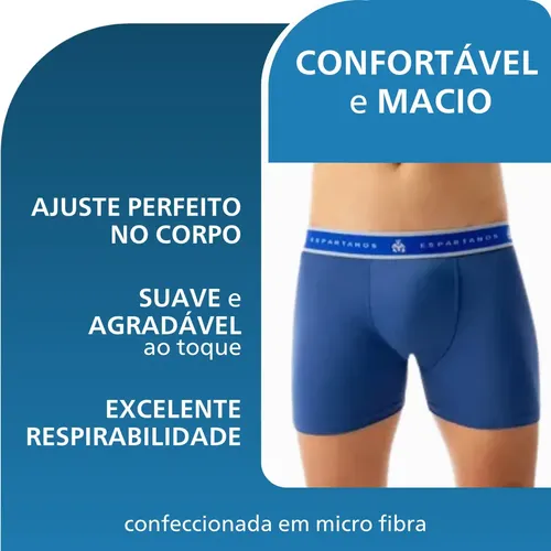 Kit Com 5 Cuecas Boxer Masculina Microfibra Original