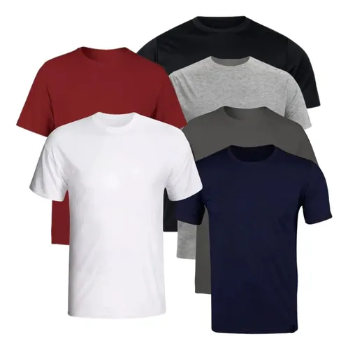 Kit com 6 camisetas slim cores sortidas em algodao premium