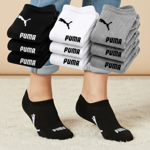 Kit com 9 pares meias sapatilha invisivel ou cano curto puma