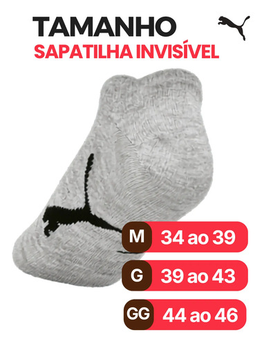 Kit Com 9 Pares Meias Sapatilha Invisível Ou Cano Curto Puma