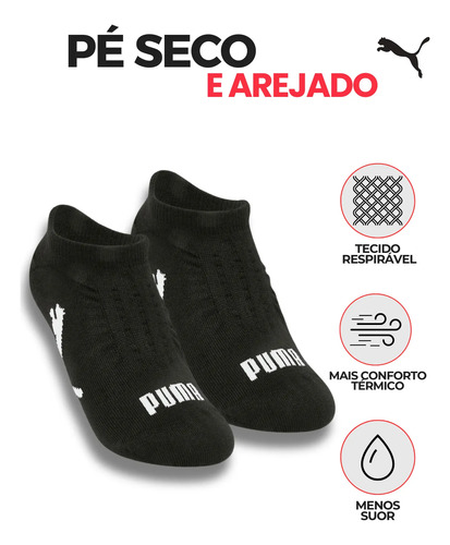 Kit Com 9 Pares Meias Sapatilha Invisível Ou Cano Curto Puma