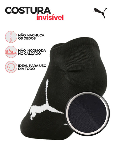 Kit Com 9 Pares Meias Sapatilha Invisível Ou Cano Curto Puma