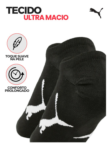 Kit Com 9 Pares Meias Sapatilha Invisível Ou Cano Curto Puma