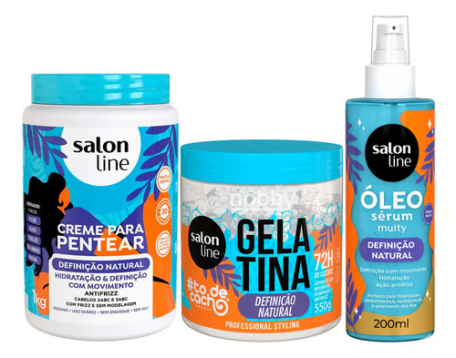 Kit completo definicao natural salon line 3un antifrizz