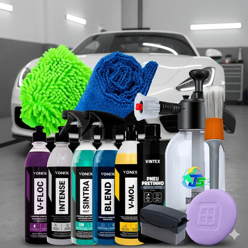 Kit completo lavar carro rapido cera pulverizador 2l brilho