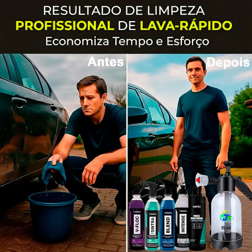 Kit Completo Lavar Carro Rapido Cera Pulverizador 2l Brilho