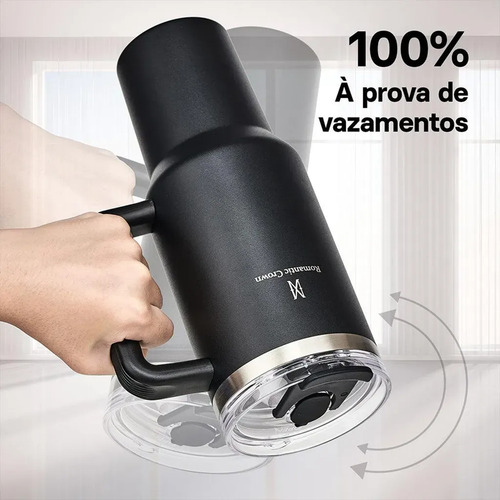 Kit Copo Térmica Inox 1200ml & 600ml Com Tampa E Inox Canudo