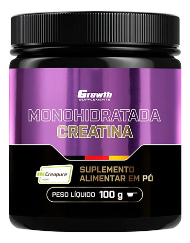 Kit Creatina Pura 100g Creapure + Vitamina C 120 Cápsulas Growth