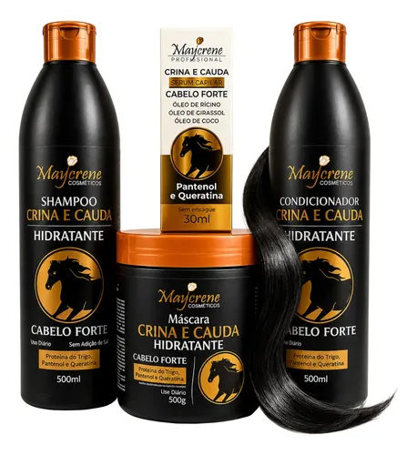 Kit crina de cavalo maycrene crescimento rapido serum