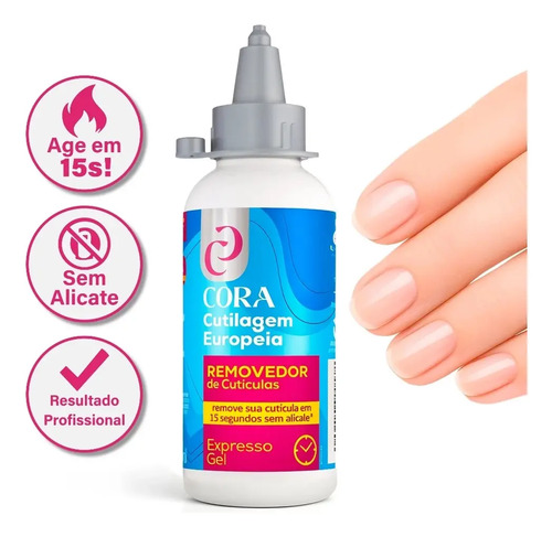 Kit Cutilagem Europeia Manicure Remove Cuticula Sem Alicate Profissional Cora
