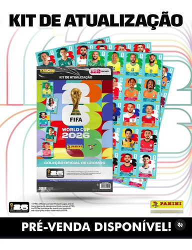 Kit de atualizacao 120 figurinhas album fifa world cup 2026