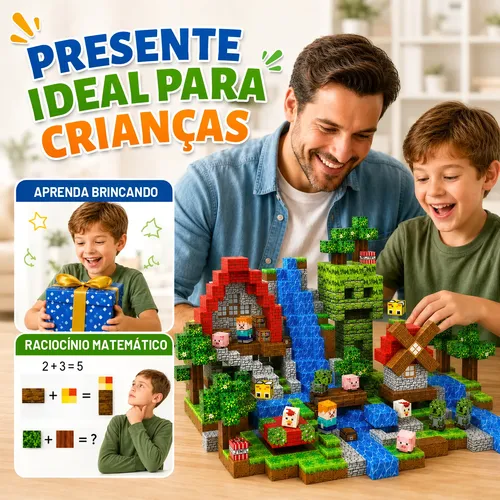 Kit De Blocos De Montar Magnéticos Infantil 100 Ou 200 Peças