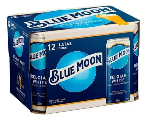 Kit de cervejas belgian white com 12 latas de 350ml blue moo