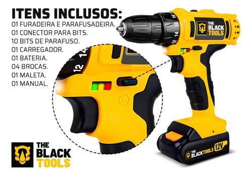 Kit De Ferramentas 169 Peças + Parafusadeira Furadeira 12v