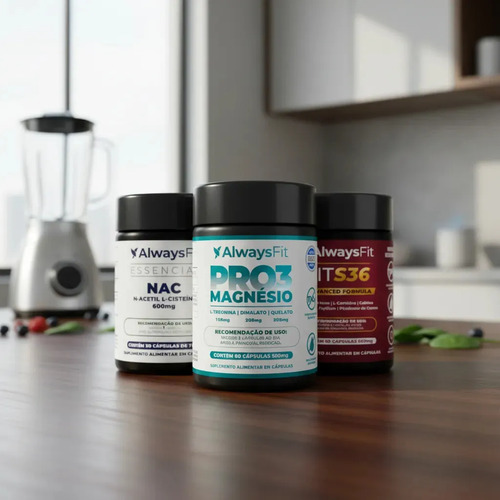 Kit Desintoxique Da Alwaysfit Pro3magnésio + Nac E Fits36 Sem Sabor