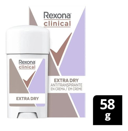 Kit Desodorante Rexona Clinical Extra Dry em Creme Para Mulheres, Com 2 Unidades de 58 g