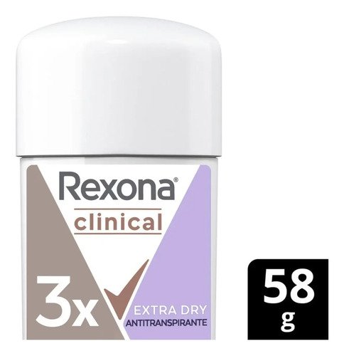 Kit Desodorante Rexona Clinical Extra Dry em Creme Para Mulheres, Com 2 Unidades de 58 g