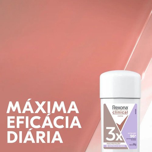 Kit Desodorante Rexona Clinical Extra Dry em Creme Para Mulheres, Com 2 Unidades de 58 g
