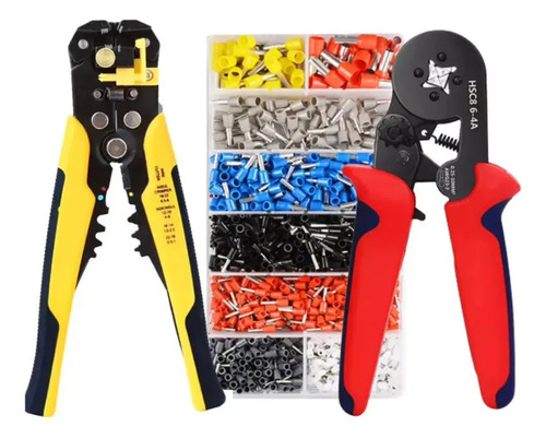 Kit eletrico profissional com alicate decapador crimpador