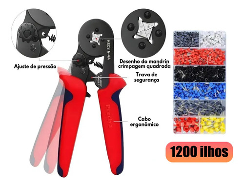 Kit Elétrico Profissional Com Alicate Decapador, Crimpador