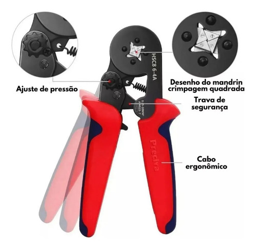 Kit Elétrico Profissional Com Alicate Decapador, Crimpador