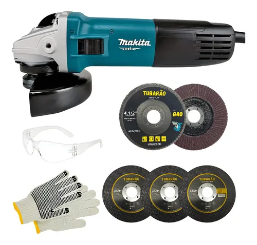 Kit esmerilhadeira lixadeira 412 220v m9510b makita
