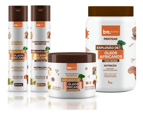 Kit explosao de oleos africanos bncachos 4 itens