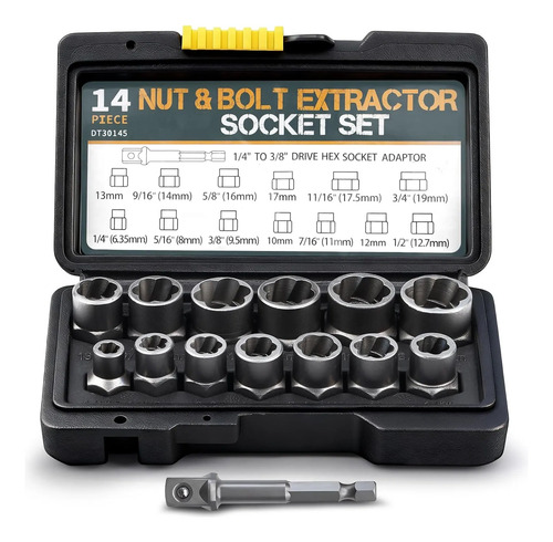 Kit extracao de parafuso e porca de impacto extrato 14 pcs