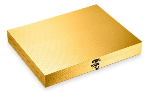 Kit Faqueiro Dourado Luxo Jogo Talheres Inox 24pçs + Maleta