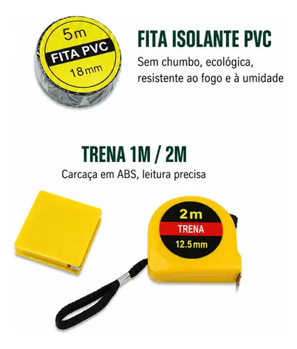 Kit Ferramentas 27 Peças Completo Alicates Martelo Multiuso
