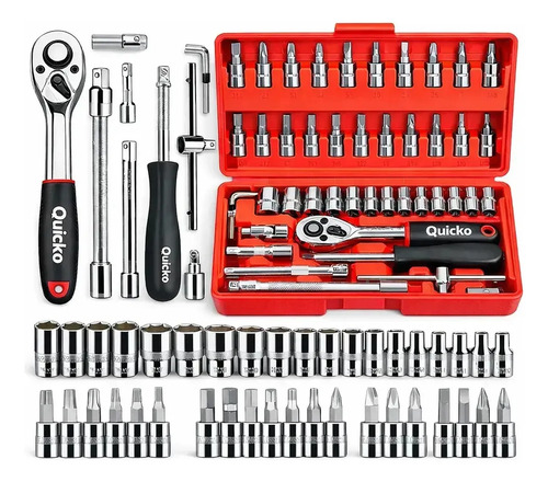 Kit ferramentas 46 pecas com soquetes e chaves para carro e