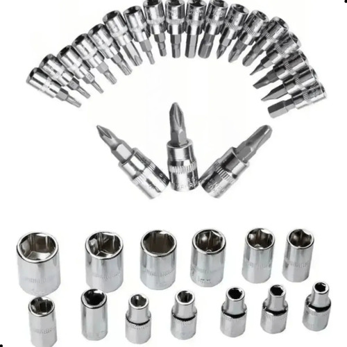 Kit Ferramentas 46 Peças Mecânico Profissional Completo Com Caixa Organizada Para Oficina E Manutenção Automotiva