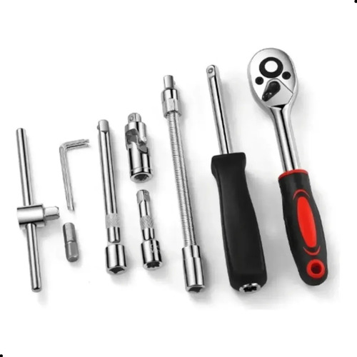 Kit Ferramentas 46 Peças Mecânico Profissional Completo Com Caixa Organizada Para Oficina E Manutenção Automotiva