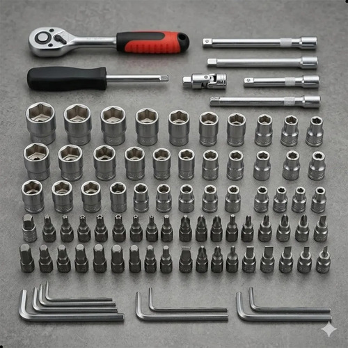 Kit Ferramentas 46 Peças Mecânico Profissional Completo Com Caixa Organizada Para Oficina E Manutenção Automotiva