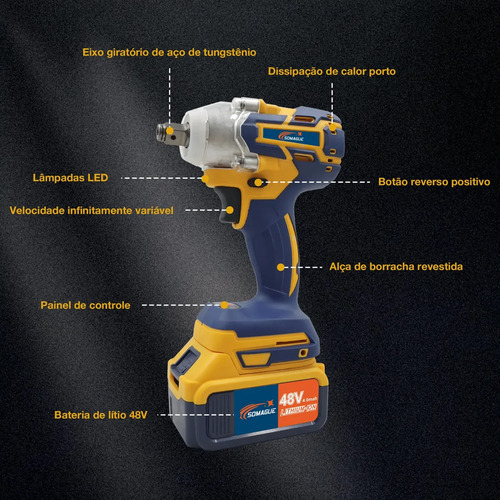 Kit Ferramentas Elétricas 4 Em 1 Com Maleta + 4 Bateria 48v