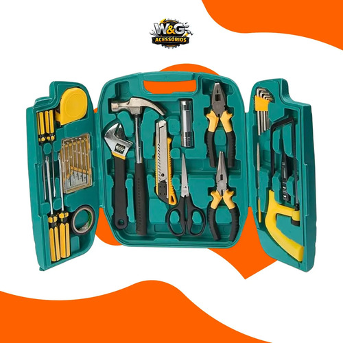 Kit ferramentas jogo 26pc residencial caixa maleta completa